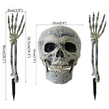 2025 Halloween Decoration Scary Skull Skeleton Hand Bone Realistic Skull Pile Yard Lawn Pile Garden Cemetery Home Decor