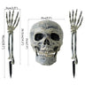 2025 Halloween Decoration Scary Skull Skeleton Hand Bone Realistic Skull Pile Yard Lawn Pile Garden Cemetery Home Decor