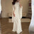 Fashion Satin Solid Robe Dress Ladies Temperament O-neck Slim Evening Dress Elegant Batwing Sleeves High Waist Pleats Long Dress - Lootquake
