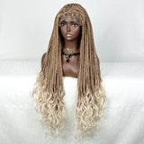 36" 613 Blonde Braided Wig | Lace Front | Baby Hair | Colored Braids