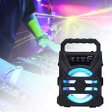 Wireless Bluetooth Speaker with LED Wireless Handheld Speaker Support Wired Microphone/TF Card/U Stick Audio Line Input