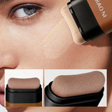 Base de maquillaje mate en barra, multiusos, borrador, cobertura total, resistente al agua, duradera, control de grasa, cobertura para el acné, con brocha.