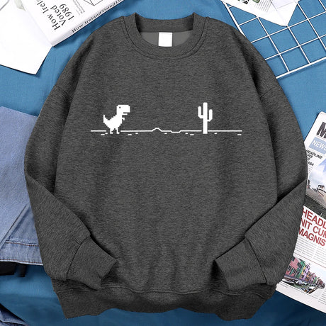 Network Malfunction Little Dinosaur Sweatshirts Men Women Casual Hoody Hip Hop Comfortable Streetwear Loose Warm Clothes Hoodies - Lootquake