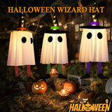 LED Witch Hat Halloween Decor - Glowing Hanging Ornament, Spooky Party Decoration for Haunted House & Witchcraft Theme
