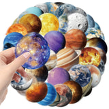 10/50PCS Cartoon Moon Planet Stickers Transparent PET Material Decals Decoration Luggage Laptop Guitar Car Bike Sticker Kids Toy - Lootquake