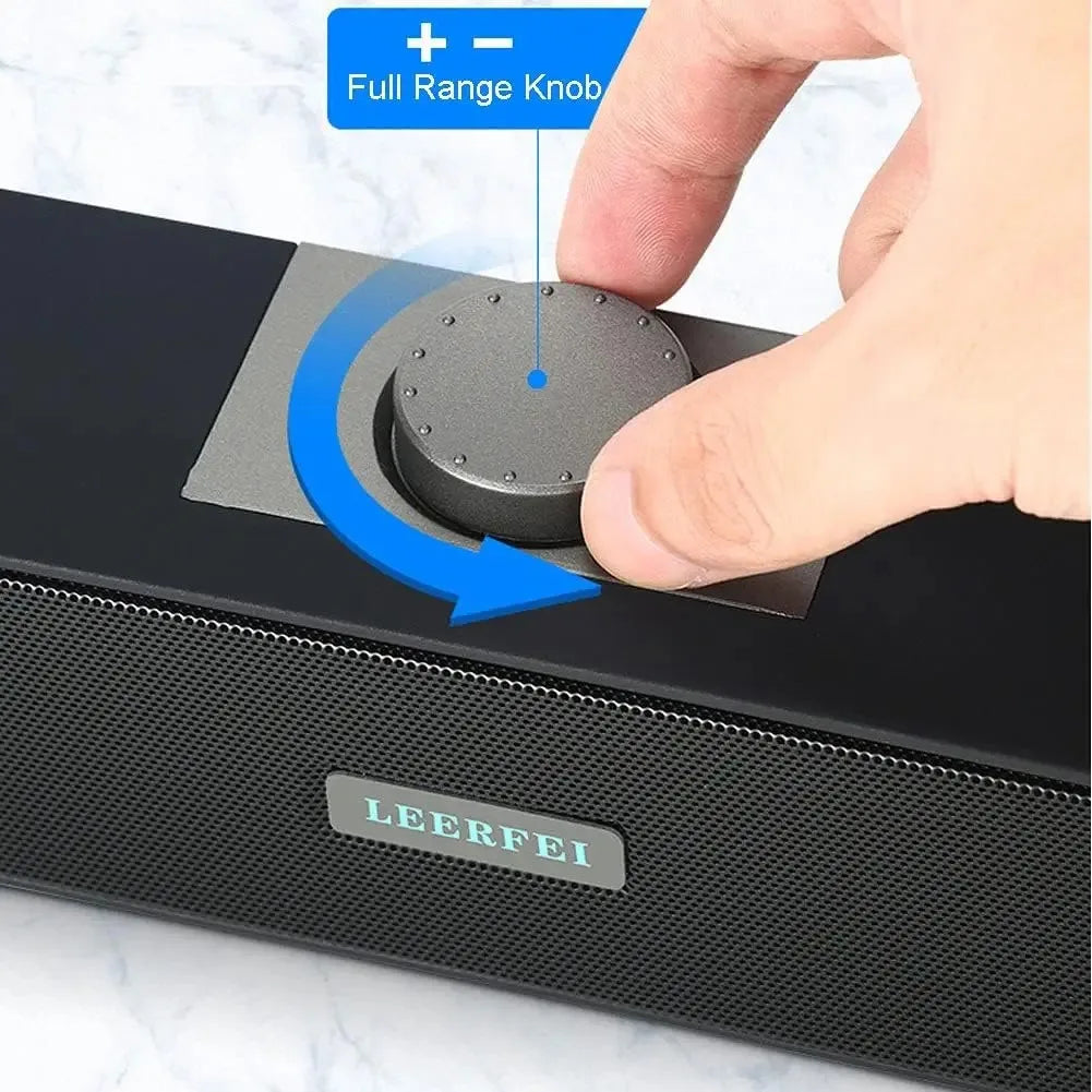 Bluetooth Soundbar Speaker 3W*2 Dual Bass 360° Stereo Wired & Wireless USB Powered HiFi Audio for PC TV