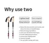 Naturehike Trekking Poles 2pcs Carbon Fiber Collapsible Telescopic Sticks Lightweight Walking Hiking Stick Climbing Stick - Lootquake