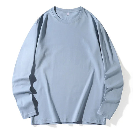 Men's Spring and Autumn New Long Sleeve T-shirt Simple and Fashionable Versatile Round Neck Underlay Top - Lootquake