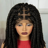 16" Knotless Box Twist Braids Wig | Full Lace | Baby Hair