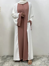 Vestido de fiesta musulmán Eid para mujer, Abaya de Ramadán, vestido largo falso de dos piezas, marroquí, Dubái, Turquía, bata Jalabiya 2024