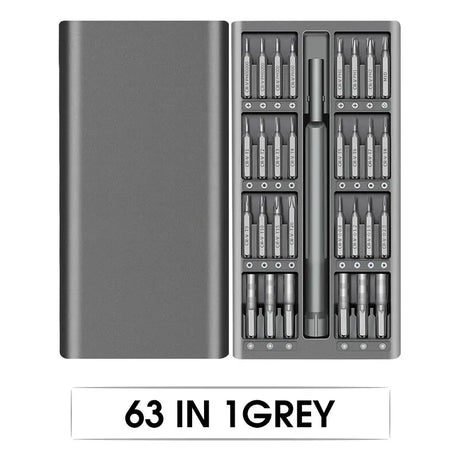 63 in 1 Precision Screwdriver Set Home Hand Repair Tool Kit Magnetic Phillips Drill Bits for iPhone Xiaomi Camera Glasses Watch - Lootquake