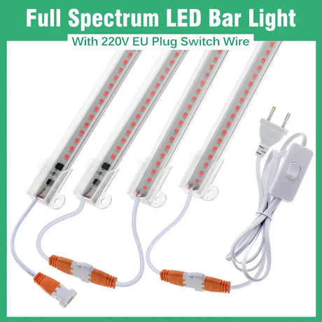 Grow Light 220V Full Spectrum LED Bar Light for Plants 50cm Phyto Lamp for Plant Veg Flowers Greenhouse Tent 4000K 380-780nm - Lootquake