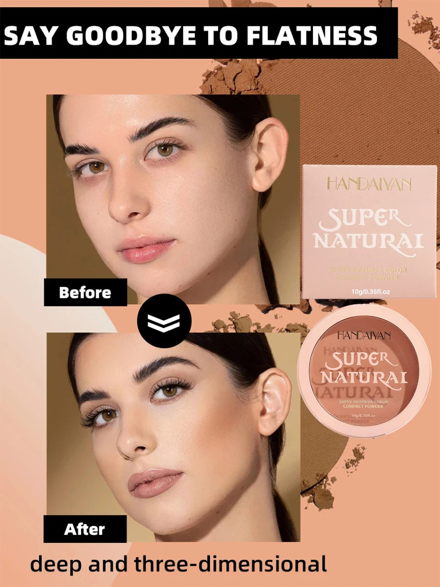 8 Color Matte Face Pressed Powder 24 Hours Oil Control Natural Setting Powder Foundation Full Coverage Waterproof Lasting Makeup