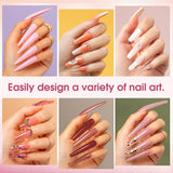 ROSALIND Poly Nail Gel Semi Permanent Acrylic Nail Art Hybrid Varnishes Poly Crystal  Nail Polish Top Base Coat Need UV/LED Lamp