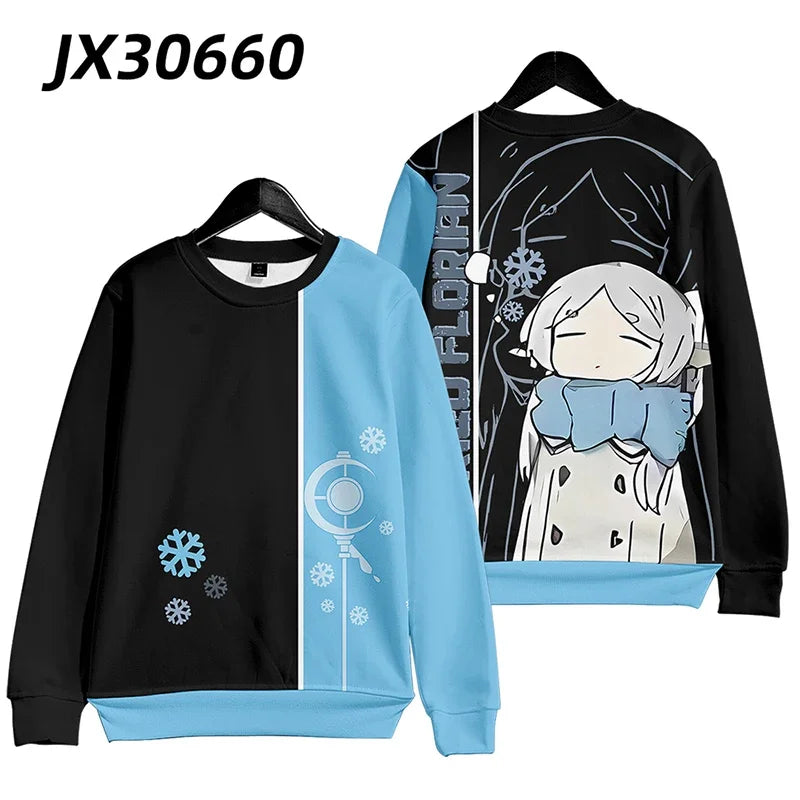 Anime Frieren: Beyond Journey's End Frieren Cosplay Costumes Unisex 3D Hoodie Sweatshirt Streetwear Hip Hop Zipper Hooded Jacket - Lootquake