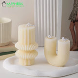 U Shaped Candle Scented Candles Ribbed Aesthetic Home Decorative Candles Smokeless Personalized Candles Guest Gift Lot