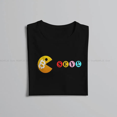 Cryptocurrency Newest TShirt for Men Bitcoin VS Fiat Round Collar Polyester T Shirt Hip Hop Birthday Gifts OutdoorWear - Lootquake