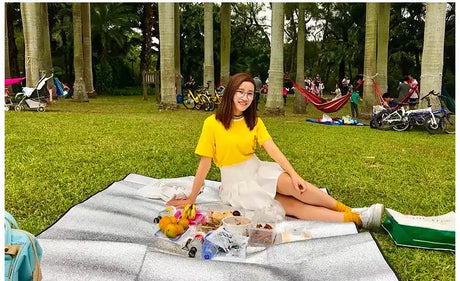 Waterproof Picnic Mat Beach Mattress Sleeping Pad Aluminum Foil EVA Foam Mat Outdoor Tent Footprint Ultralight Camping Mat - Lootquake