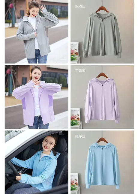 Ice Silk Sun UPF 50+ UV Protection Jacket Big Brim Thin Ice Silk Sun Protection Jackets UV Protection Hooded Windbreaker 4XL 5XL - Lootquake