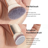 MAANGE - Juego de 2 brochas para base de maquillaje, crema líquida, polvos, contorno, pulido, difuminado, corrector, brochas faciales, herramientas de maquillaje cosmético