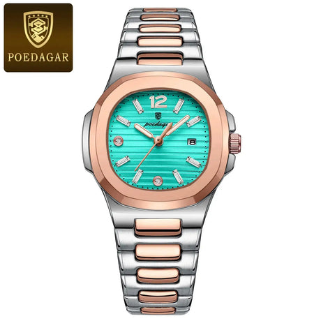 POEDAGAR Luxury Square Watch For Woman Luminous Waterproof Date Ladies Watch Elegant Women's Quartz Watches Simple Female Clock - Lootquake