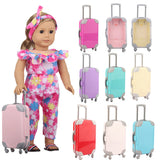 Doll Accessories Suitcase Fit For 18 Inch American Dolls 43Cm Baby Reborn Doll Clothes Storage Box Toy Gift - Lootquake