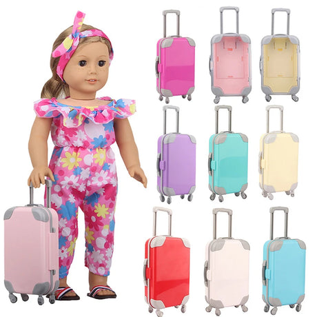 Doll Accessories Suitcase Fit For 18 Inch American Dolls 43Cm Baby Reborn Doll Clothes Storage Box Toy Gift - Lootquake