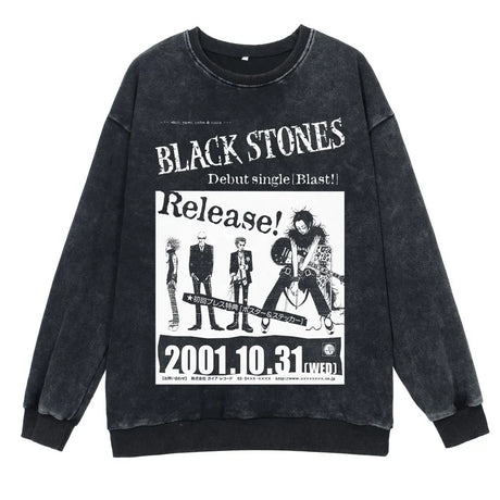 Anime Nana Osaki Round Neck Washed Pullover Casual 100% Cotton Men Women Hip Hop Harajuku Streetwear Vintage Sweatshirt - Lootquake