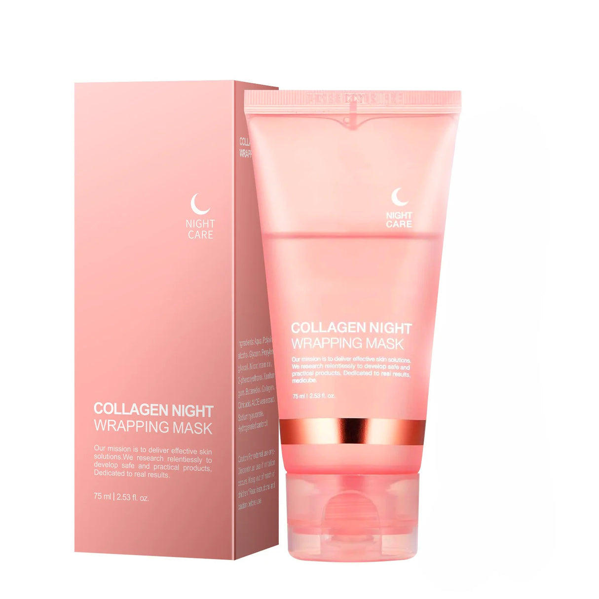 Mascarilla facial despegable de colágeno: hidratante, reafirmante, iluminadora, minimizadora de poros, cuidado nocturno, suave, unisex, certificada.
