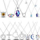 Silver Plated Women Link Chain Fine Necklace Fit Mini Dangle Charms DIY Fashion Pendant Collar - Lootquake