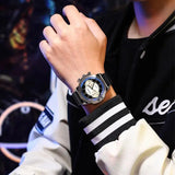 3PCS Set Fashion Mens Bracelet Necklace Watches Men Business Quartz Wrist Watch Classic Male Casual Leather Watch Reloj Hombre - Lootquake