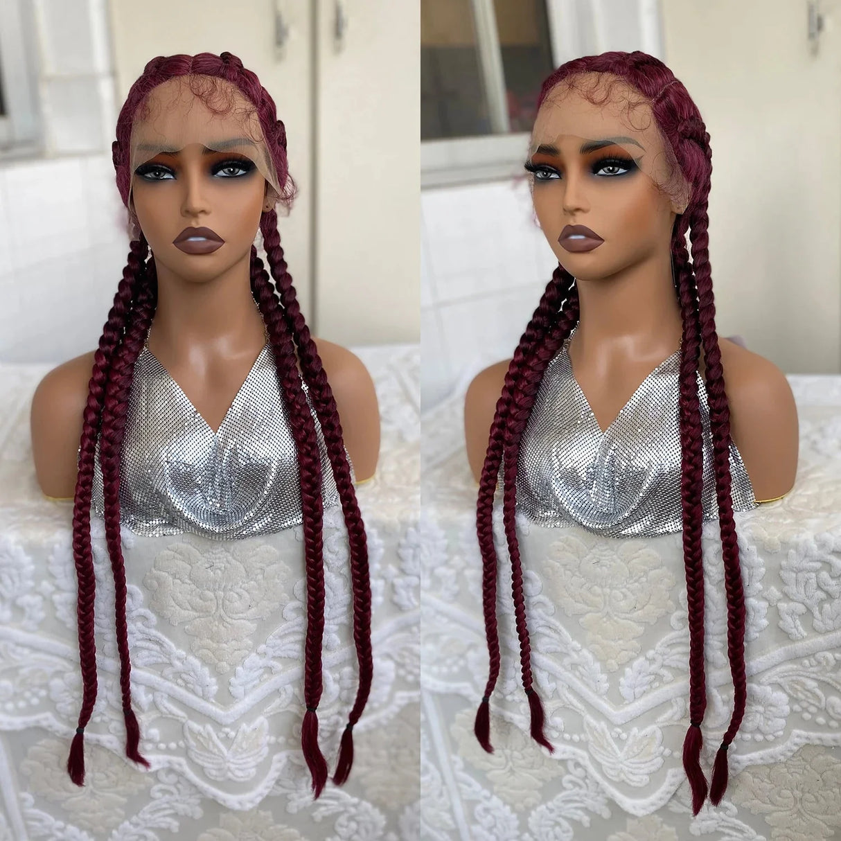 32" Senegalese Twist Lace Front Wig | 4 Twist Braids | DIY Cosplay Wig | Synthetic Braiding Hair