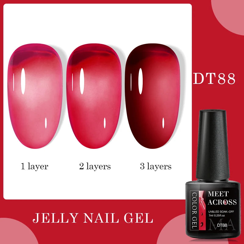 7ml Milky Jelly White Gel Nail Polish Natural Luster Long Lasting Nail Art All for Home DIY Manicure Soak Off UV LED Gel Vernis