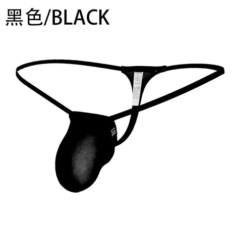 Mini Ice Silk G-string Men Sexy Underwear Low Rise Micro Bikini Trunks Bulge Pouch T-back Thongs Erotic Panties Soft Underpant - Lootquake