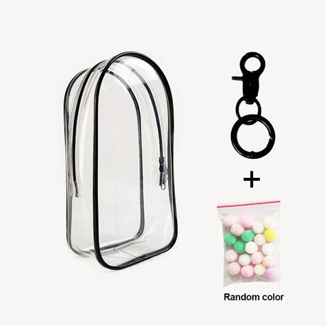 Colorful Transparent Protector Case Organizer Box for 17cm Labubu Plush Dolls Outdoor Display Bag With Keychain Doll Accessories - Lootquake