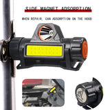 1-5PCS Portable Mini Powerful LED Headlamp XPE+COB USB Rechargeable Hunting Headlight Waterproof Head Torch with Tail Magnetic - Lootquake