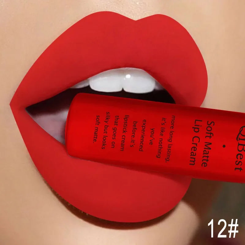 Matte Liquid Lipstick Waterproof Long Lasting Sexy Velvet Lip Gloss Nude Pigment Red Black Women Beauty Makeup Cosmetics