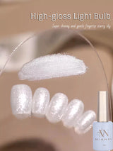 MIANEL12ML High Gloss Light Bulb Fine Glitter Powder Gel Nail Polish Milky White Nail Polish, New Style All-match White Nails