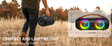 Altavoz inalámbrico portátil Bluetooth, altavoz boombox potente con subwoofer, sonido estéreo de graves profundos y potente, resistente al agua IP65.