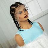 14" Short Knotless Cornrow Braids Wig | Transparent Full Lace Bob