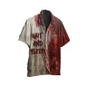 Chemise d'Halloween imprimée en 3D avec motif sanglant et horreur pour homme, décontractée, style hawaïen, idéale pour la plage ou comme vêtement de créateur, à revers boutonné.