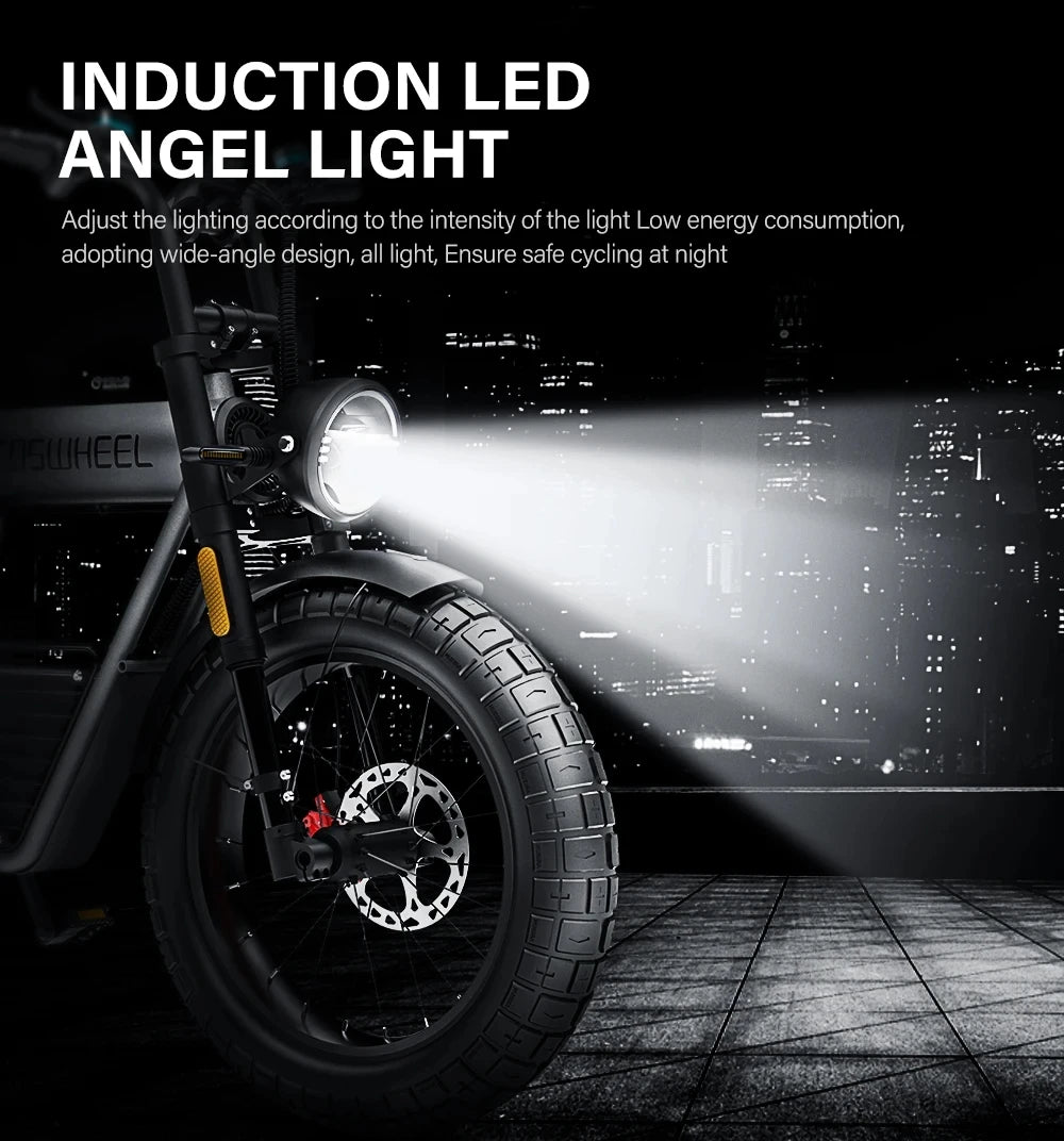 Bicicleta eléctrica para adultos Coswheel GT20S, 1500 W, 48 V, 27,5 Ah, para desplazamientos diarios, bicicleta de montaña eléctrica con neumáticos anchos de 20 pulgadas.