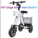 48V light folding double electric vehicle portable small lightweight mini three-wheeled electric scooter P