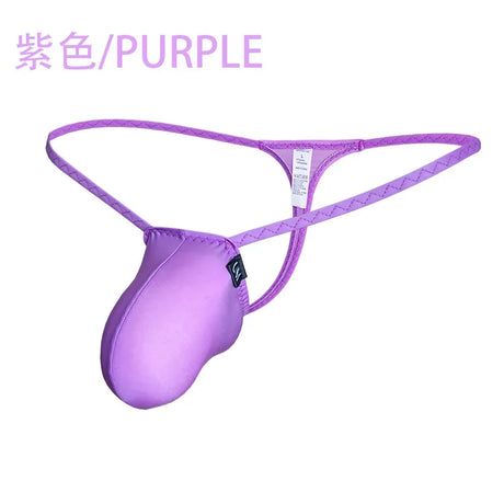 Mini Ice Silk G-string Men Sexy Underwear Low Rise Micro Bikini Trunks Bulge Pouch T-back Thongs Erotic Panties Soft Underpant - Lootquake