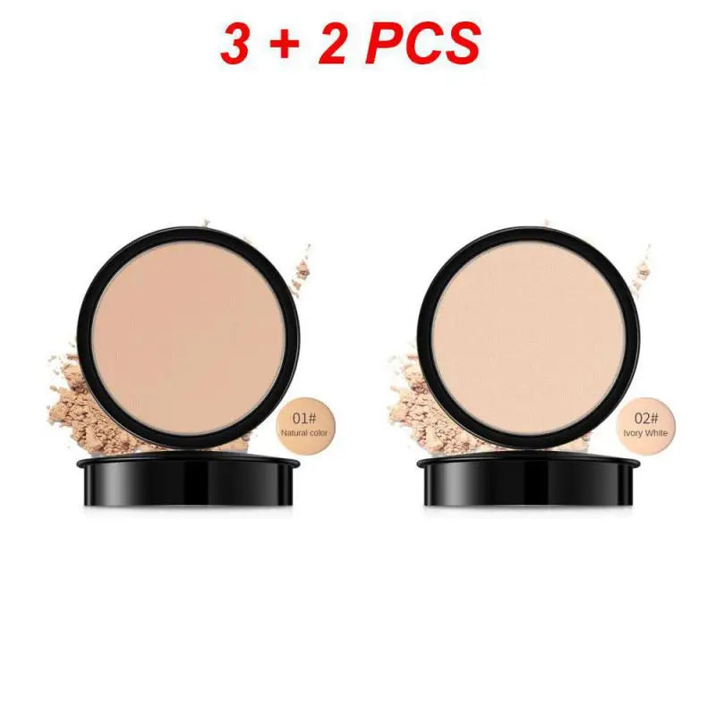 Pressed Powder Waterproof Long-lasting Full Coverage Face Compact Setting Powder Makeup Foundation Oil Control Cosmetics