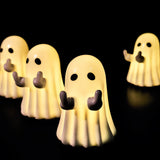 Glowing Ghost Night Light with Warm Light, Cute Halloween Table Decor for Bedroom Desk - Festive Desktop Ornament