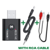 Receptor y transmisor de audio Bluetooth 5.0 2 en 1, adaptador inalámbrico de música estéreo con entrada AUX USB de 3,5 mm y micrófono para coche, altavoz, TV y PC.