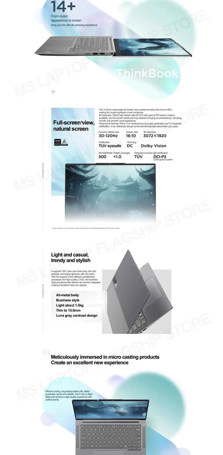 【2025 New】Lenovo ThinkBook 14+ U5-225H/U7-255H/U9-285H Arc 130T/140T 14.5inch 3K 120Hz Matte Screen - Lootquake