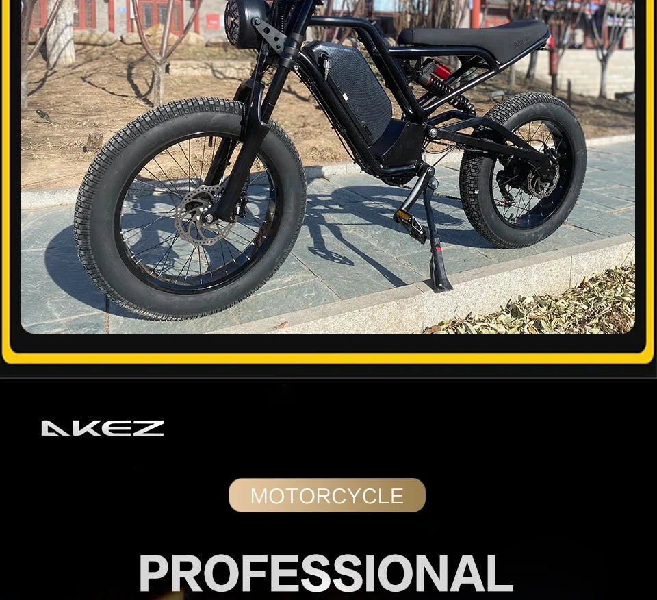 Bicicleta eléctrica AKEZ de 18 Ah, 1500 W, 48 V, para adultos, de 20 pulgadas, con freno hidráulico de aceite.