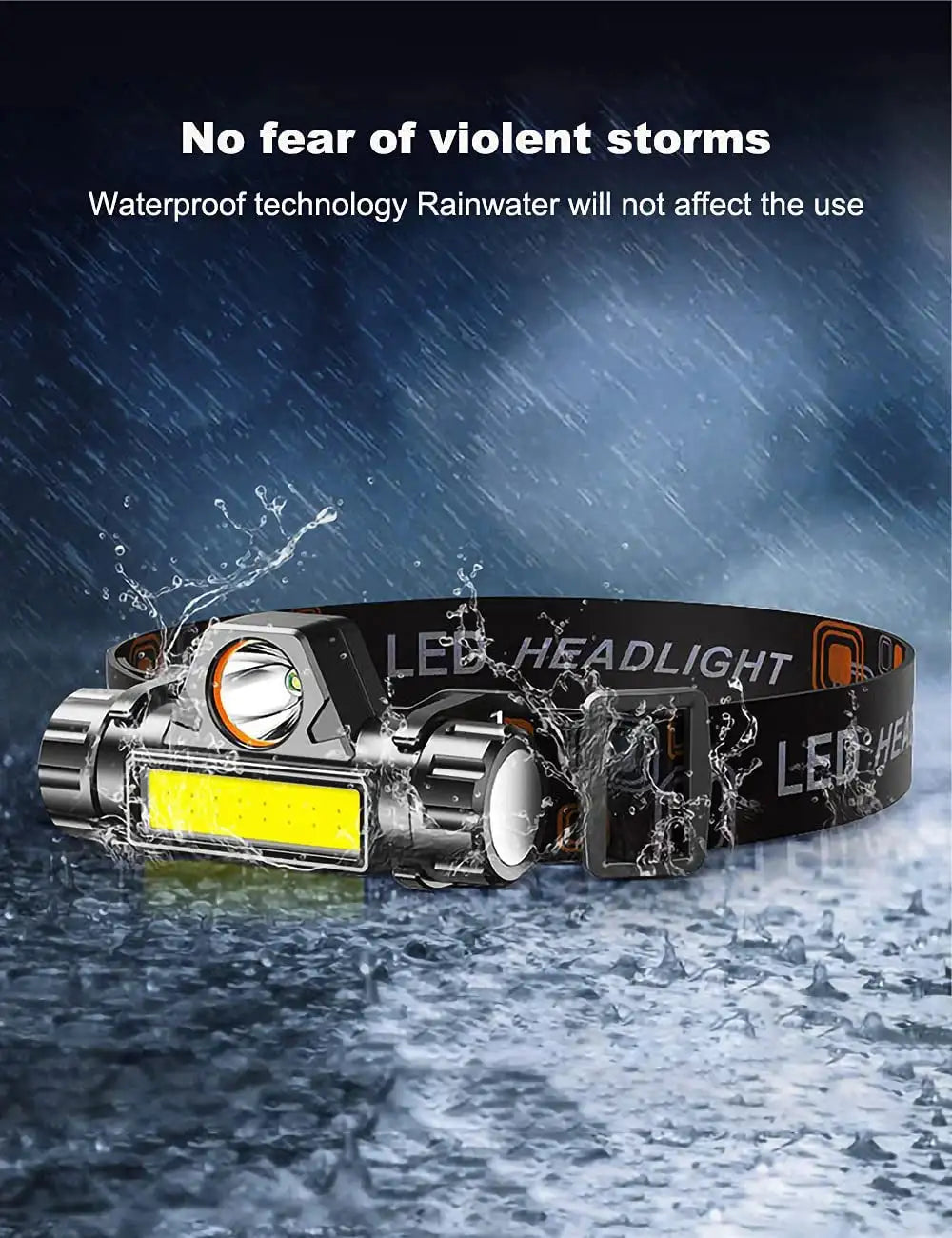 USB Rechargeable Portable Mini Powerful LED Headlamp XPE+COB Hunting Headlight Waterproof Head Torch with Tail Magnetic - Lootquake